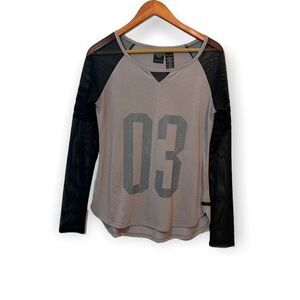 Harley Davidson | Long Sleeve Mesh Sleeve Soft Gray Tshirt